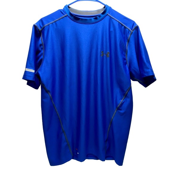 Under Armour Other - Under Armour Performance T-Shirt Men's Medium Royal Blue Fitted Heatgear GUC